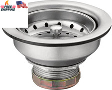 Kitchen Sink Stainless Steel Basket Strainer Drain Assembly 3 1 2 Inch Stopper