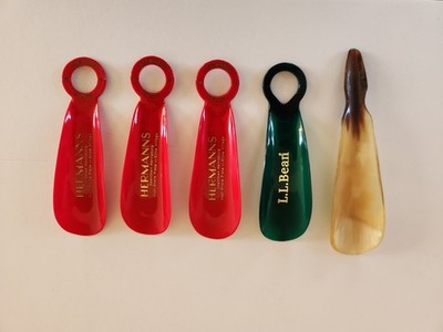 Mixed Lot of 5 Vintage Plastic Shoe Horns L.L. Bean Hermanns Horn