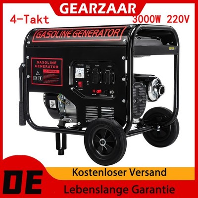 7,5PS Stromgenerator Benzin Stromerzeuger 4-Takt Generator 3000W 2x 220V  AVR