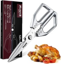 Kitchen Scissors all Purpose-Stainless Steel Kitchen Shear,Silver Meat Scissors