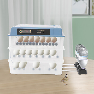 192 Eggs Digital Incubator Automatic Turning Temperature Control Chicken Duck