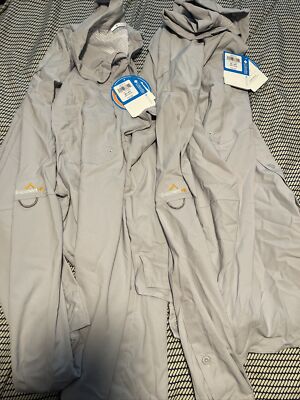 2 Columbia Men's Plus Tamiami II Long Sleeve Shirt, Cool Grey - 3X Logo On Arms