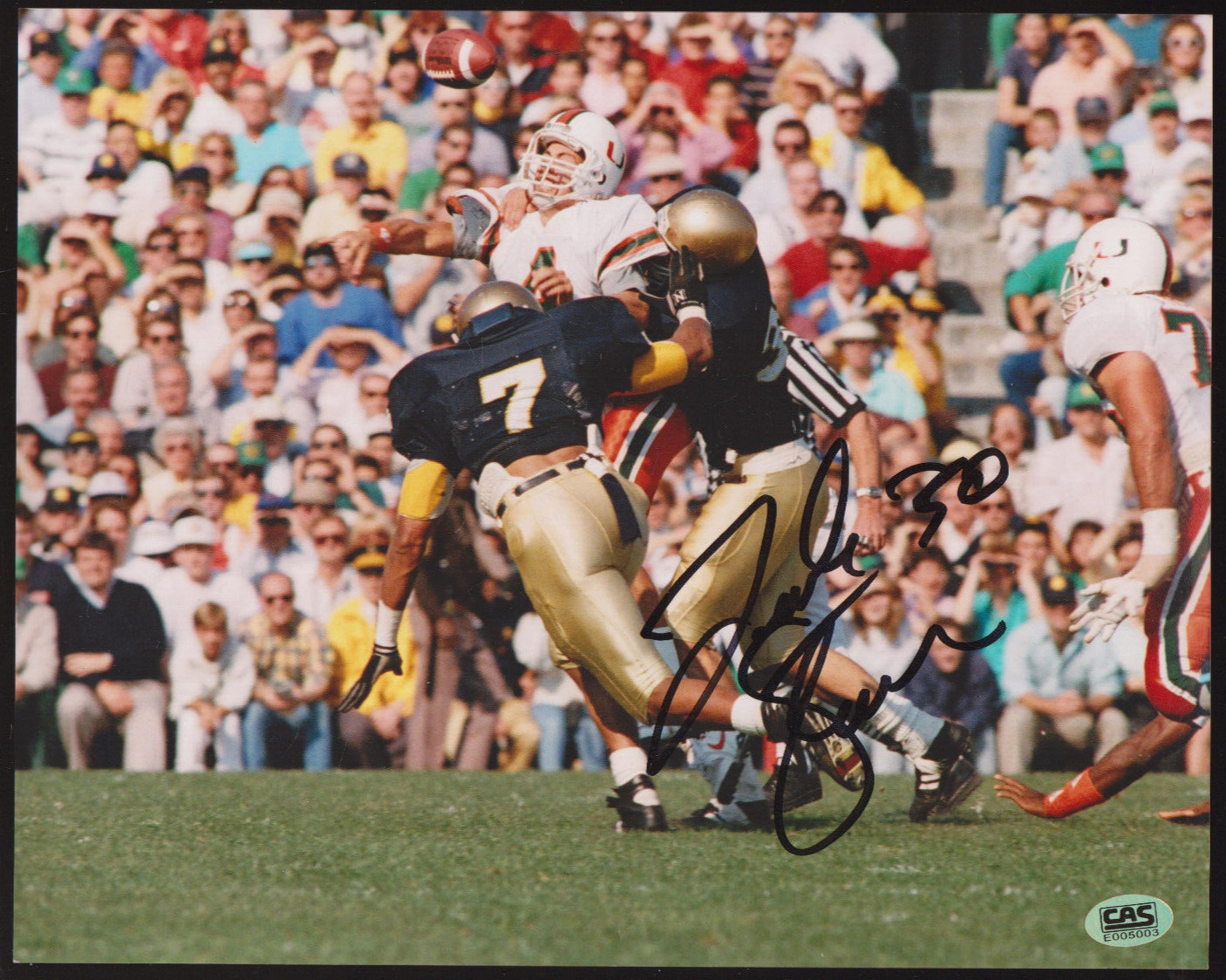 FRANK STAMS AUTOGRAPH SIGNED 8X10 PHOTO NOTRE DAME CLEVELAND BROWNS CAS