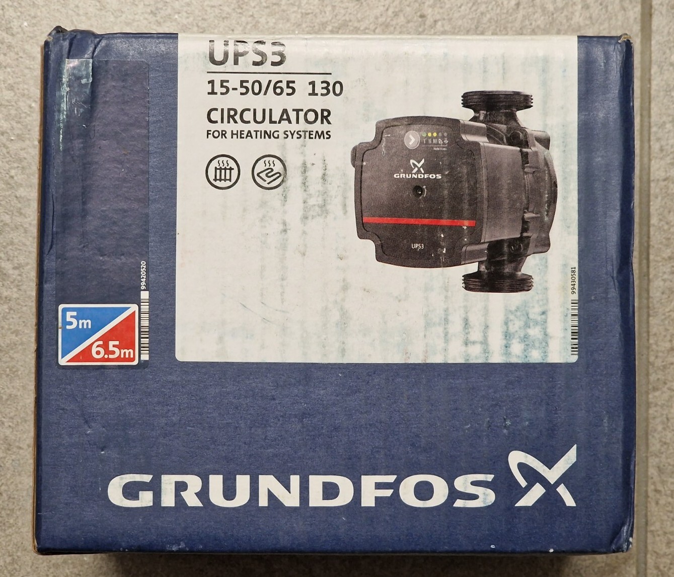 Grundfos UPS3 15-50/65 130 Central Heating Circulating Pump 230V #1  5712608550621 | eBay
