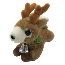 Vintage Russ Shimmer Reindeer Stuffed Animal Christmas Bell 9" Deer Santa's
