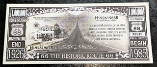 Route 66 Road Novelty Bank Note United States of America 100 years old 2026 USA