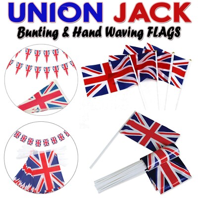 Small Union Jack Hand Waving Flag 1-2000 Pack UK GB Britain Party Event ...