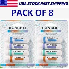 New Nasal Stick Pack OF 8 Enhance Breathing + Boost Focus Breathe Vapor HANBOLI
