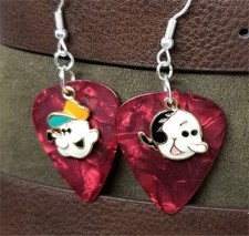 Popeye and Olive Oil Charm Guitar Pick Earrings - Pick Your Color