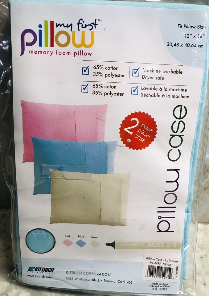 My First Pillow Memory Foam Pillow 2 Pack Pillow Case Fit Pillow 12X16Inches  - Image 2 of 4