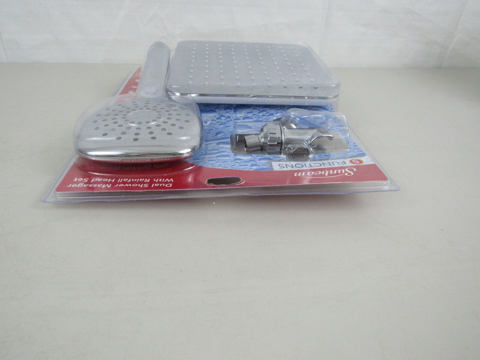 Sunbeam Multi Function Dual Shower Massager With Rainfall Head Set