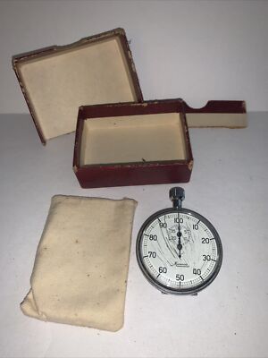 Vintage Minerva Stop Watch 7 Jewels Swiss Made/Works/See Video/*READ*
