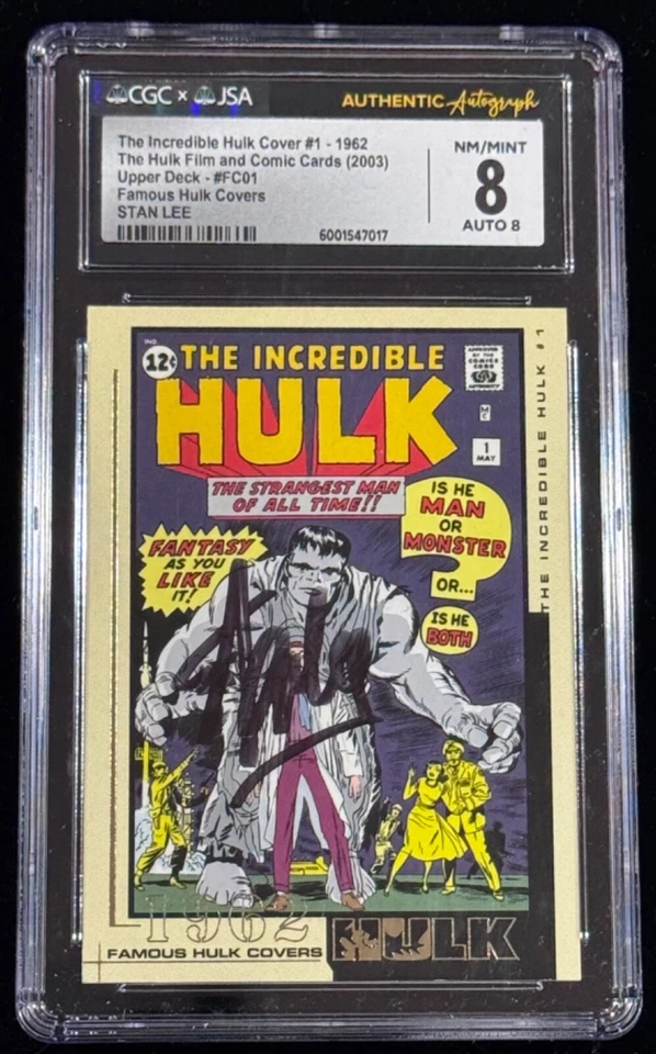 Stan Lee "1962 The Incredible Hulk #1" Marvel Signed Rookie Card CGC JSA Auto RC - Image 2 of 4
