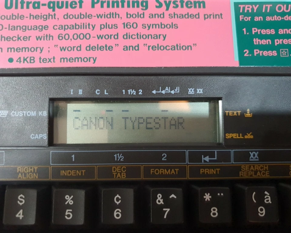 Máquina de escribir electrónica portátil Canon Typestar 110 palabra con cubierta *LEER* Foto 4 de 4
