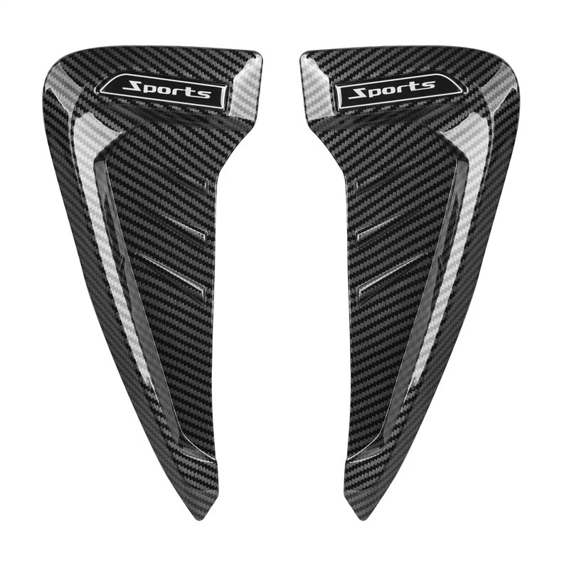 Ala lateral de fibra de carbono flujo de aire guardabarros parrilla admisión ventilación moldura pegatina universal Foto 3 de 4