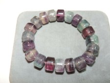 Gros Vert Bleu Violet Fluorine Pierre 12mm Perle Extensible Bracelet CG 19