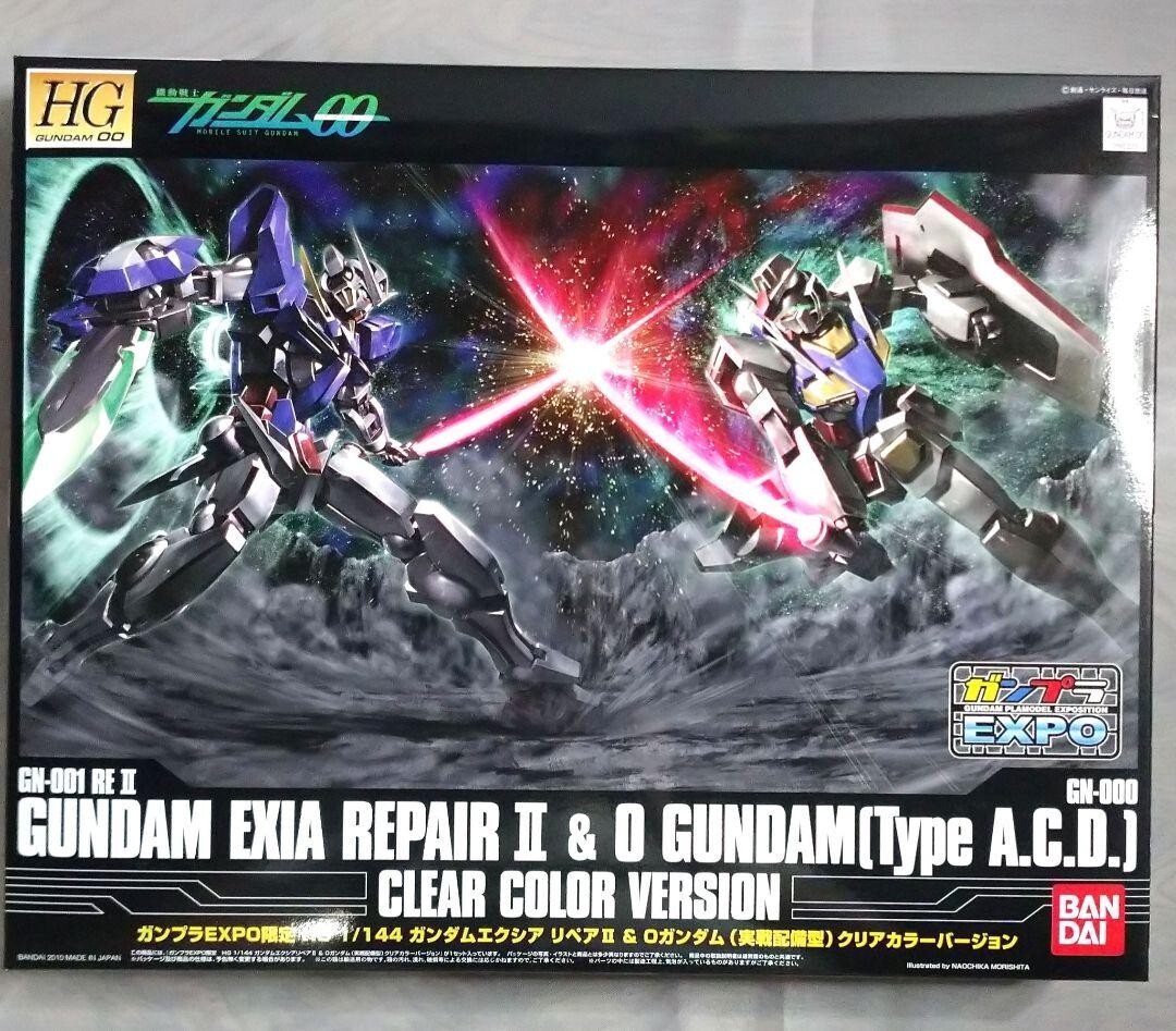 Gundam EXPO HG 1/144 Gundam Exia Repair II & 0 Gundam Clear Color