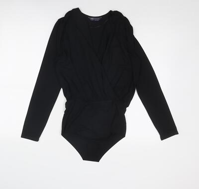 Marks and Spencer Damen Schwarz Polyestermischung Body Einteiler Größe 8 Wr