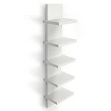 5 Tier Wall Shelves Vertical Column Shelf Floating Storage Home Decor White
