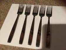 Oneida EVERMORE Stainless Glossy Silverware  5 Dinner Forks