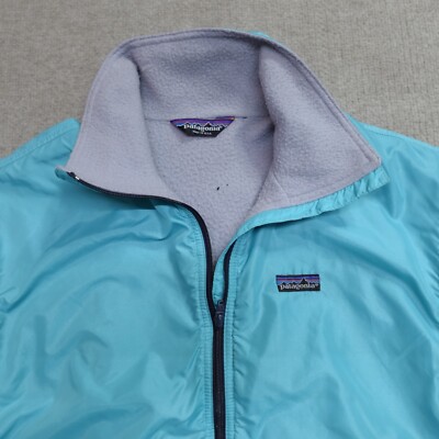 Vintage Patagonia Womens Jacket Large Blue Full Zip Fleece Lined