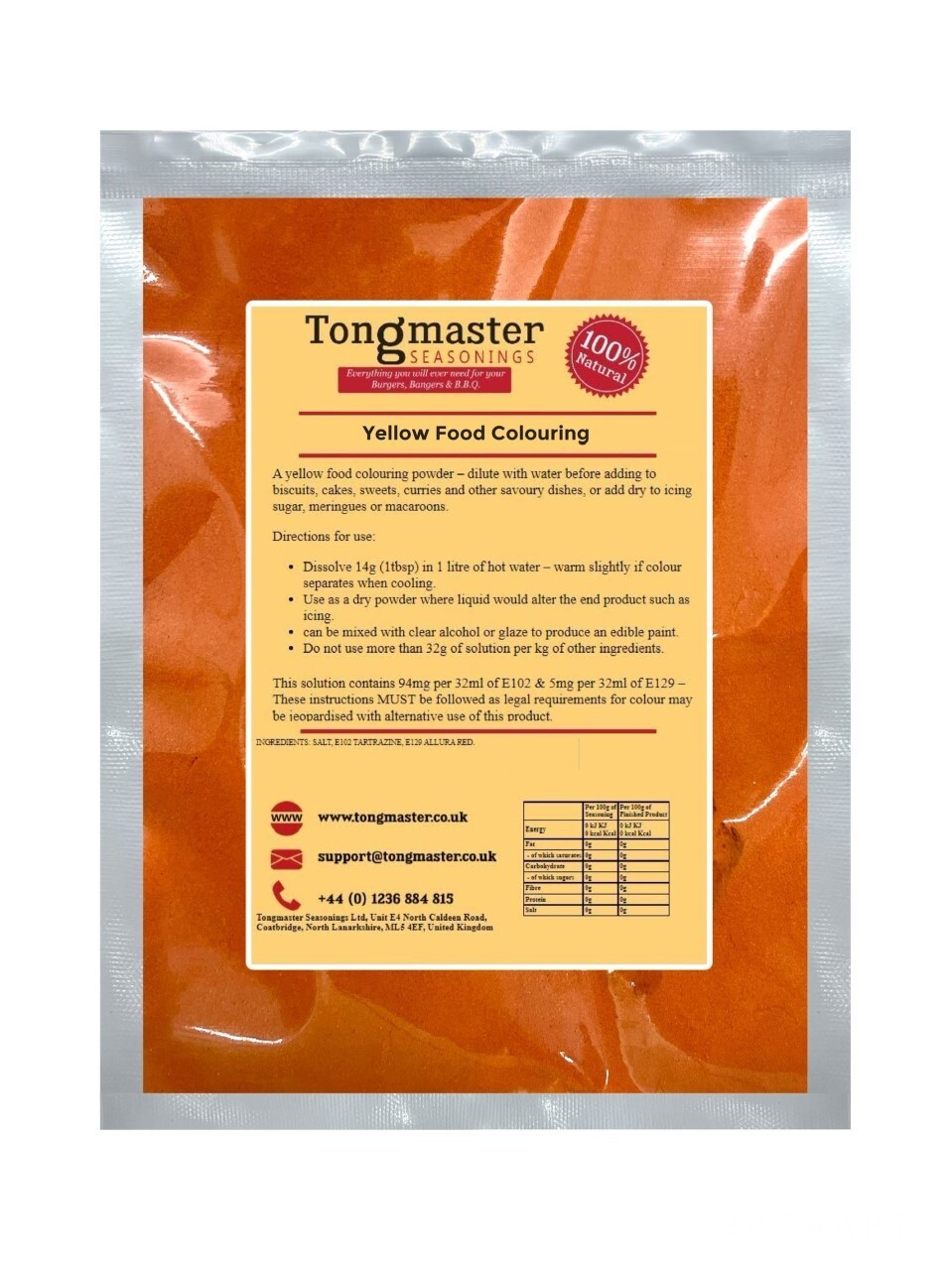Yellow Food Colouring Powder - 200g