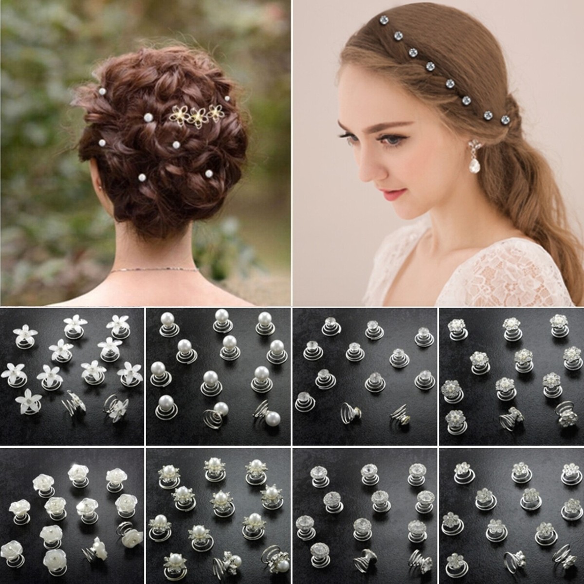 6 Strass-Curlies Für Hochsteckfrisuren – Wiederverwendbarer Brautschmuck Mit Glitzersteinchen