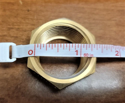 3/4" SHORT Water Meter Coupling, NL brass, 3/4" Fem swivel nut x 3/4" male NPT - Picture 7 of 8