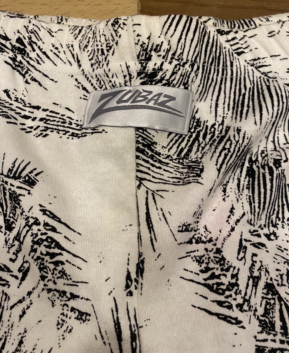 Zubaz NOS 90s White / Black Palms Print Pants Sz M , Warrior Dist. USA