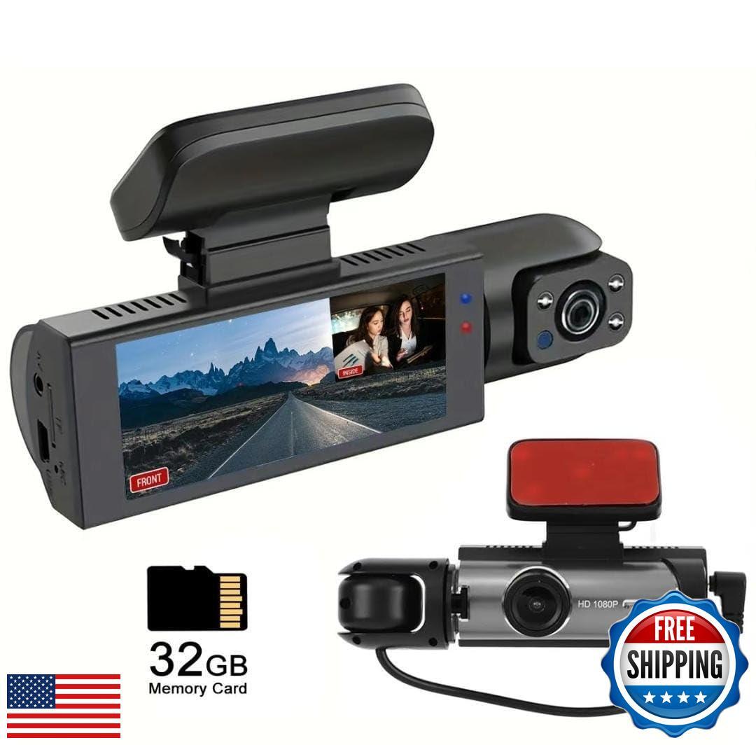Mini Front Rear Car Dash Cam – Compact HD Dual Recording DVR-image