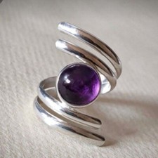 Amazing Amethyst Gemstone 925 Sterling Silver Handmade Ring Christmas Gift B-709