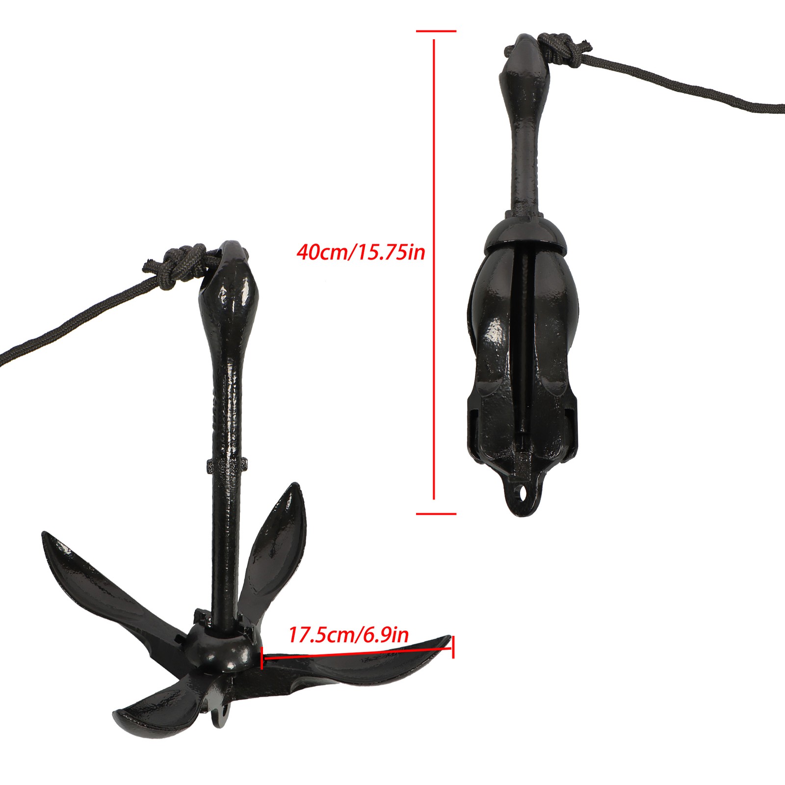 For PWC Canoe Jet Ski Marine Kayak Folding Anchor Kit W/ 26.2 ft Rope Buoy