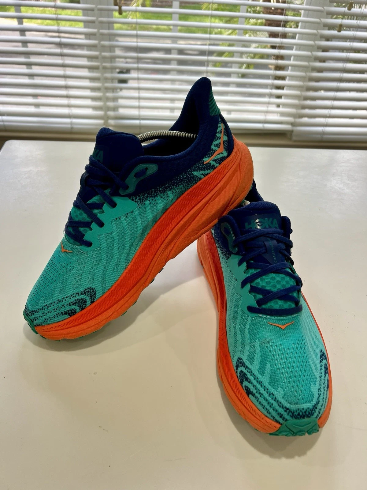 Hoka One One Challenger ATR 7 Shoes Mens Size 12.5D Teal Trail Running Sneakers