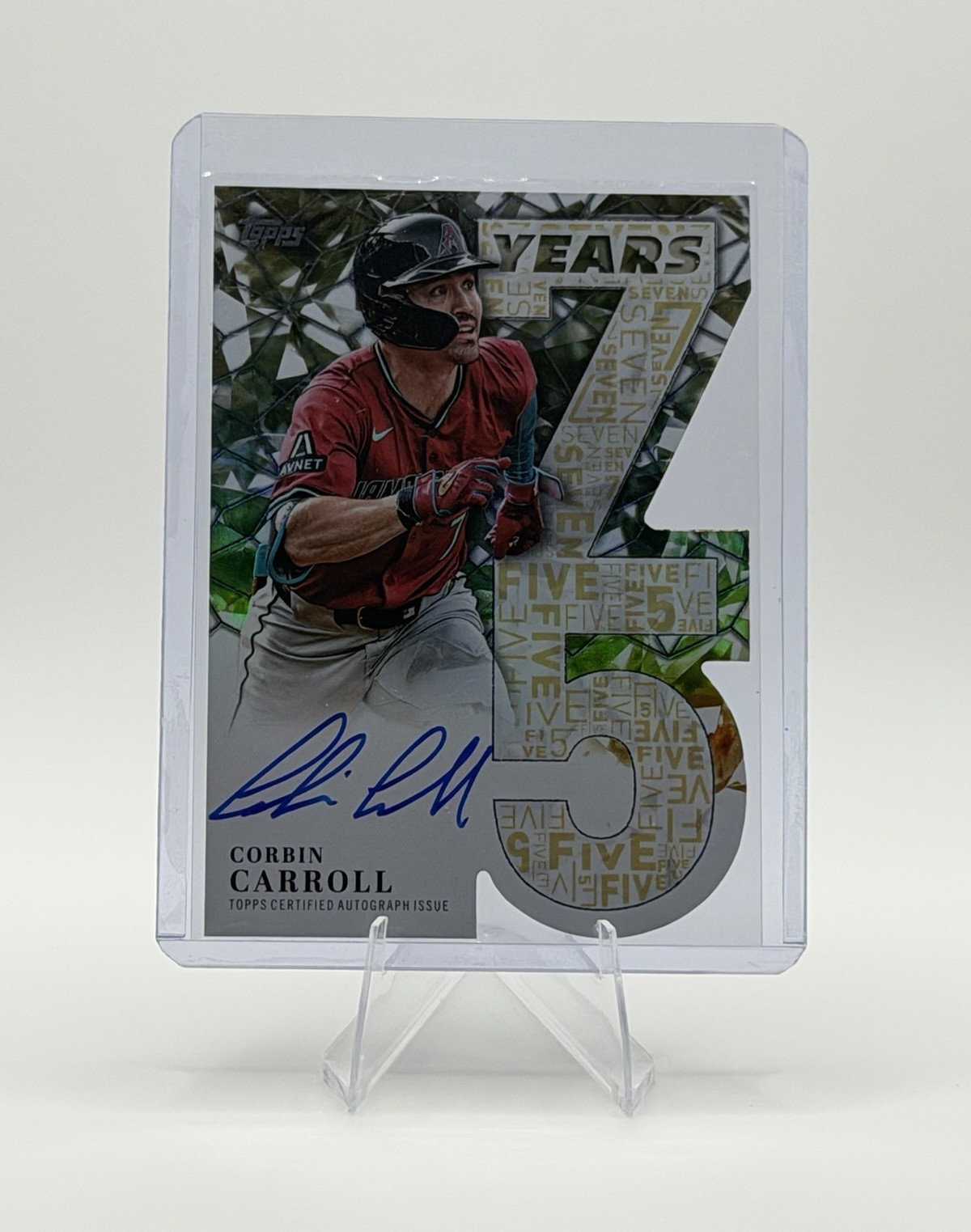 Topps 2026 Series 1 75 Years Die-Cut Autograph Corbin Carroll Gold Foil 25/50