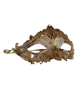 Luxury Metal Mardi Gras Venetian Masquerade Mask for Women M7166 Gold