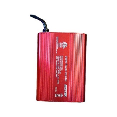 BESTEK 300W Modified Sine Wave Inverter 11-15V DC to 110V AC, Dual USB