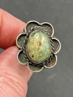Vtg Old Native American Sterling Silver Turquoise Ring 7 Grams Size 8