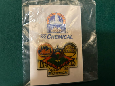 FREE SHIP! BIN! NY METS PIN ''INAUGURAL SERIES'' 1993 MINT IN PLASTIC ROCKIES