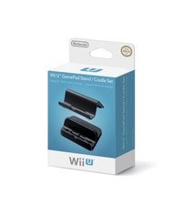 Wii U OEM Gamepad Stand Cradle Set Black Very Good 0Z