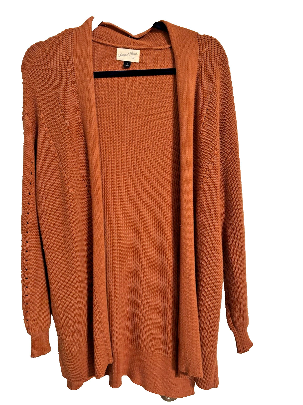 Universal Thread Womens Rust Orange Knit Open Car… - image 1