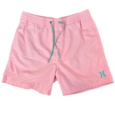 Hurley Swim Shorts Trunk Board Shorts Elastic Waist Drawstring Unlined Mens Lg