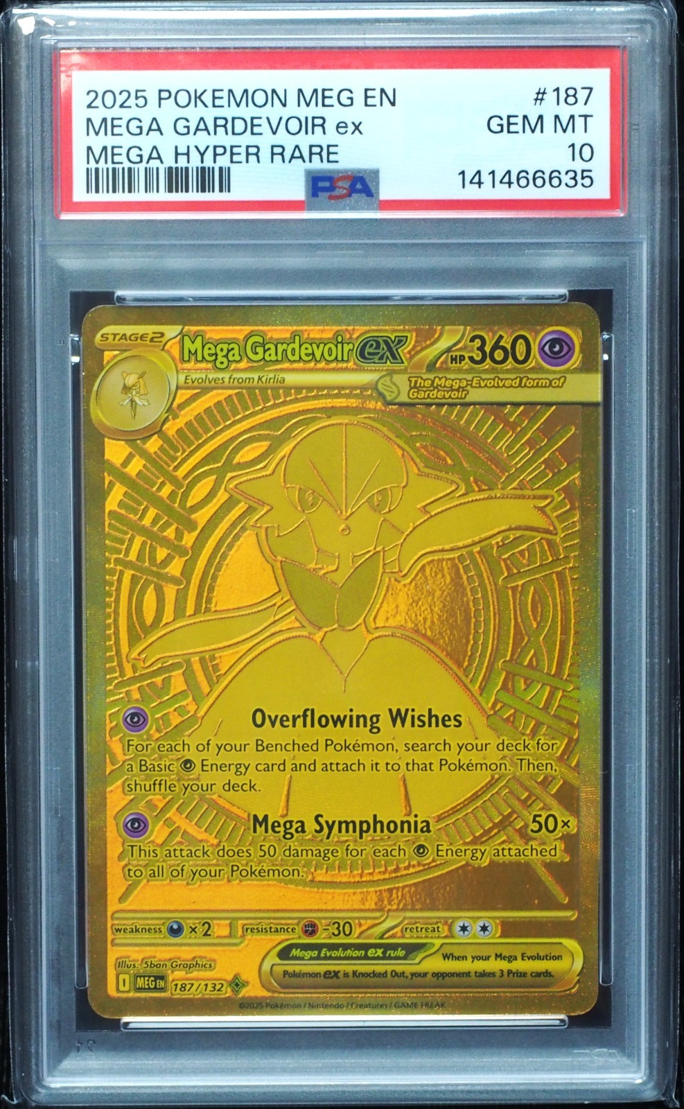 Mega Gardevoir EX 187 PSA 10 Mega Evolution Pokemon Card #635