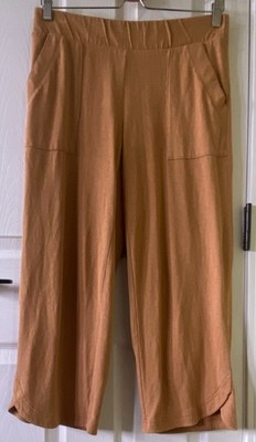 Pure Jill Women's Dijon Mustard Cotton Linen Elastic Waist Pants Size XS Petite