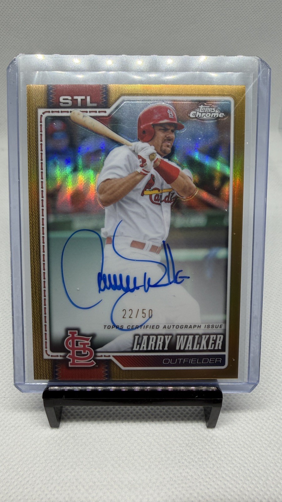 2026 Topps Chrome Larry Walker Auto Gold Refractor 22/50