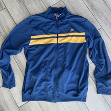 Vintage Nike Tracksuit Jacket Men s Large Blue Yellow Stripe Zip Up Y2k