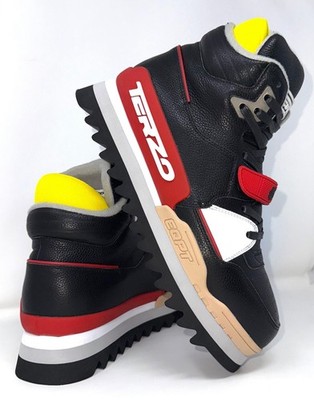 Terzo EQPT Men s Reflective High Top Chunky Platform Sneakers Black Red