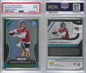2019 Panini Prizm Rookies Green Gardner Minshew II #322 PSA 9 MINT Rookie RC