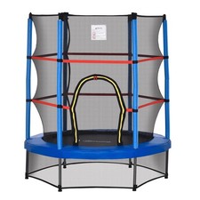 4.5FT Kids Trampoline, Blue, with Safety Enclosure Net and Springless Design