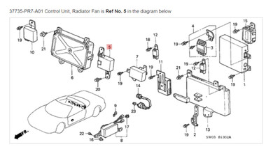 HONDA ACURA GENUINE OEM NSX Control Unit, Radiator Fan ☆ 37735-PR7-A01 ...