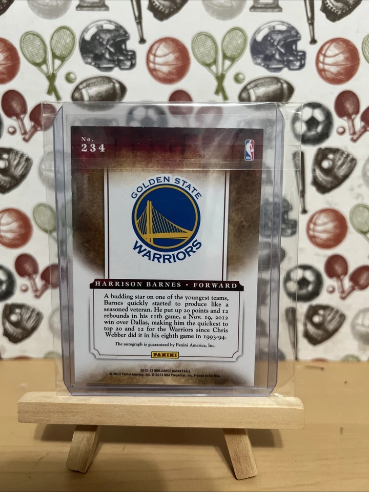 2012-13 Panini Brilliance - Harrison Barnes #234 亲笔签名/25 — 第 3/4 张图片